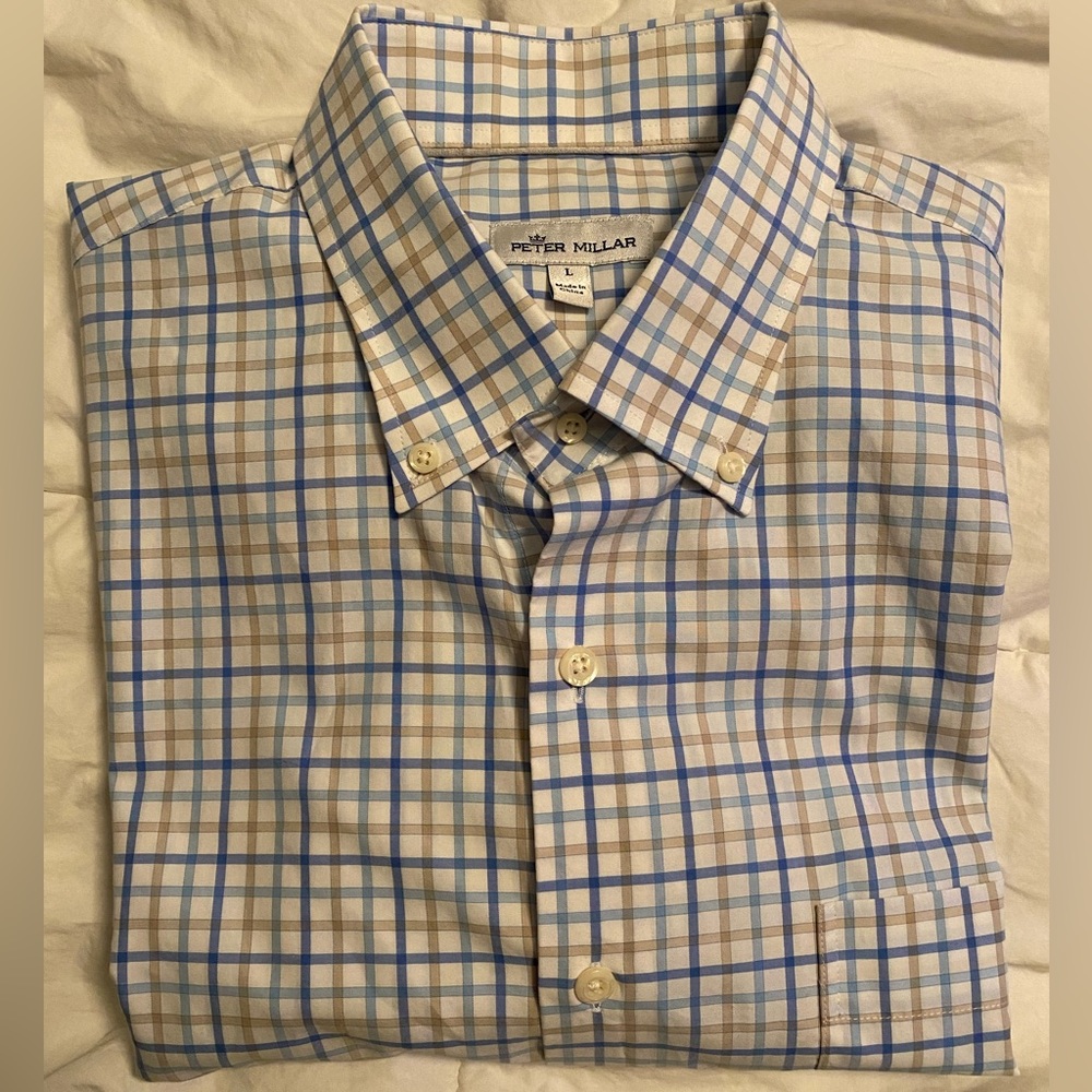 Peter Millar Men’s long-sleeve woven button-up